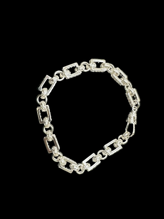 sterling silver CZ gypsy link bracelet, BRCZ022, elegant women's jewelry accessory
