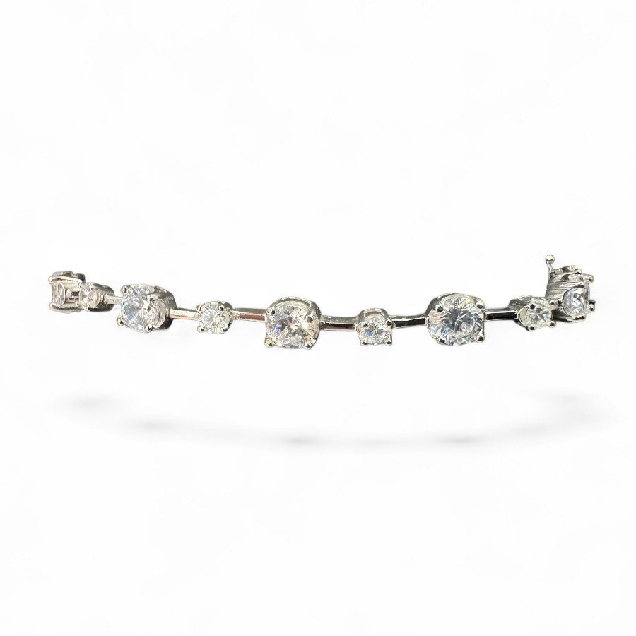 Sterling Silver 7.5" Bracelet CZ Stone BRCZ10290