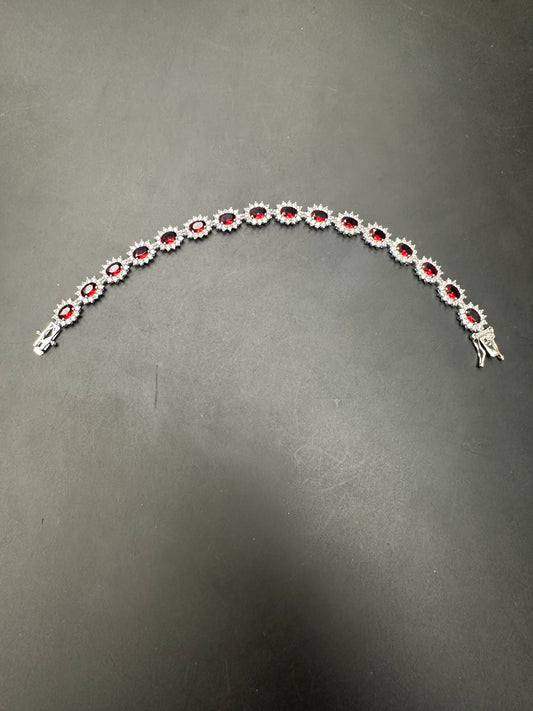 Sterling Silver Bracelet CZ Stone 7.5" BRCZ116