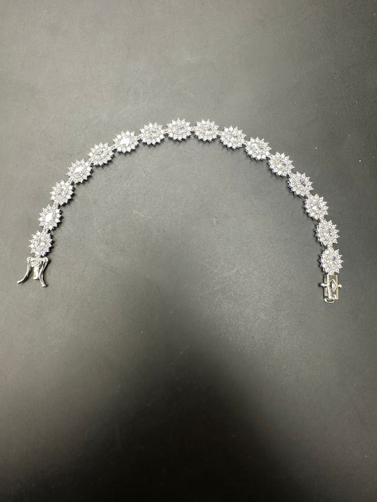 Sterling Silver Bracelet CZ Stone 7.5" BRCZ116