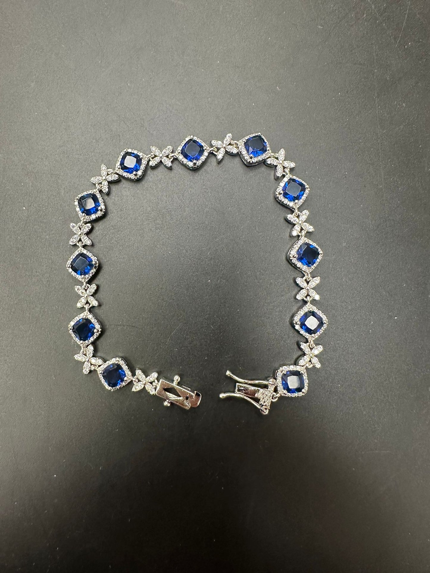 Sterling Silver Bracelet CZ Stone 7.5" BRCZ117