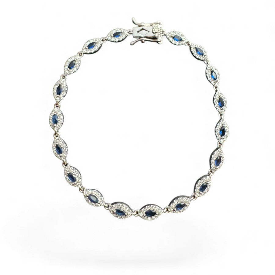 Sterling Silver Bracelet CZ Stone 7.5" BRCZ118