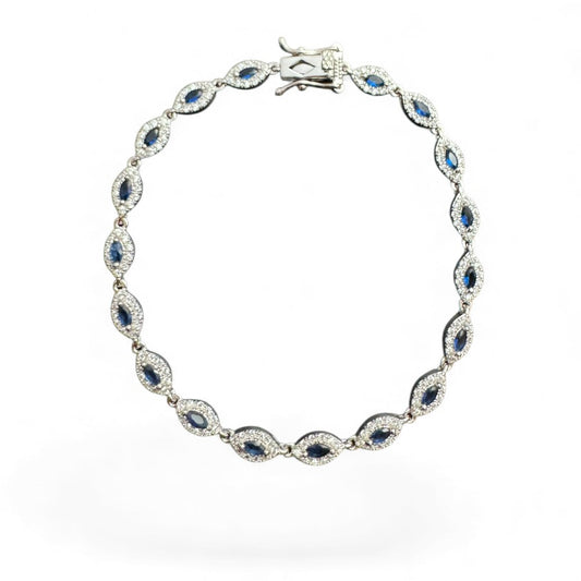Sterling Silver Bracelet CZ Stone 7.5" BRCZ118