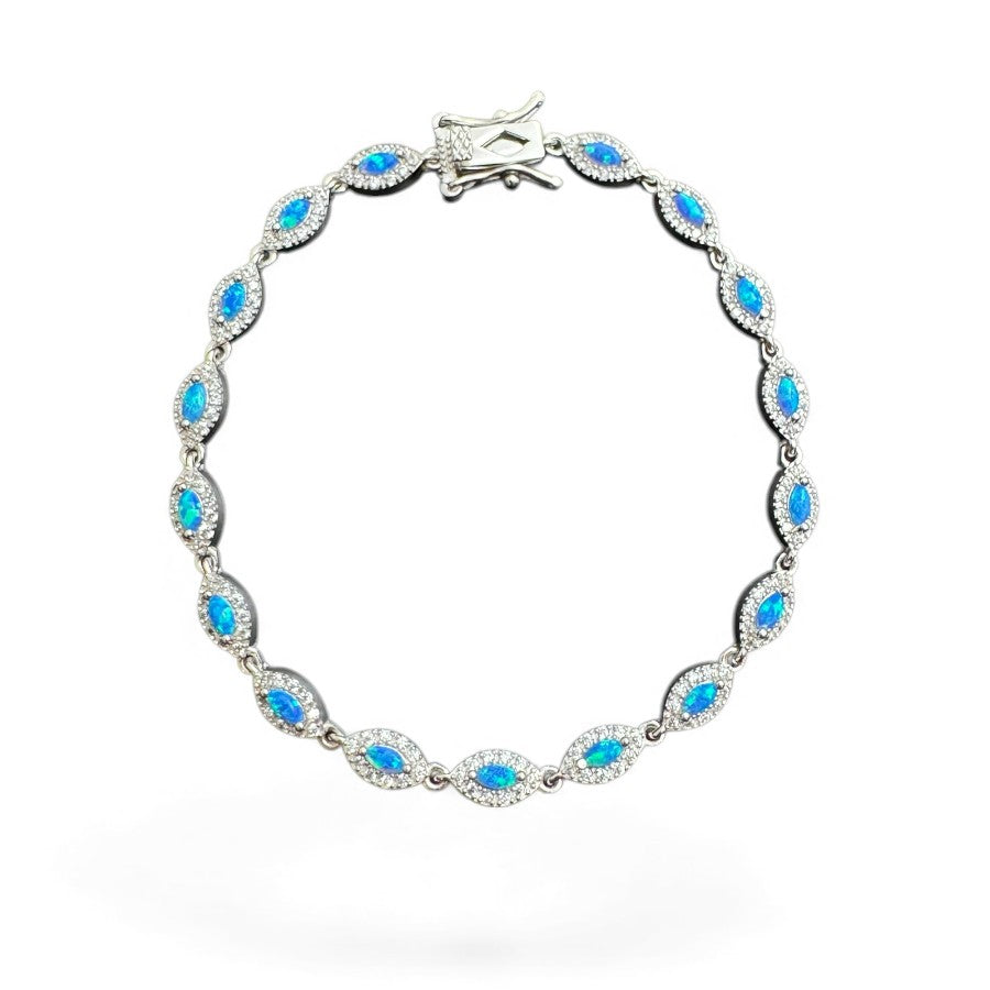 Sterling Silver Bracelet CZ Stone 7.5" BRCZ118