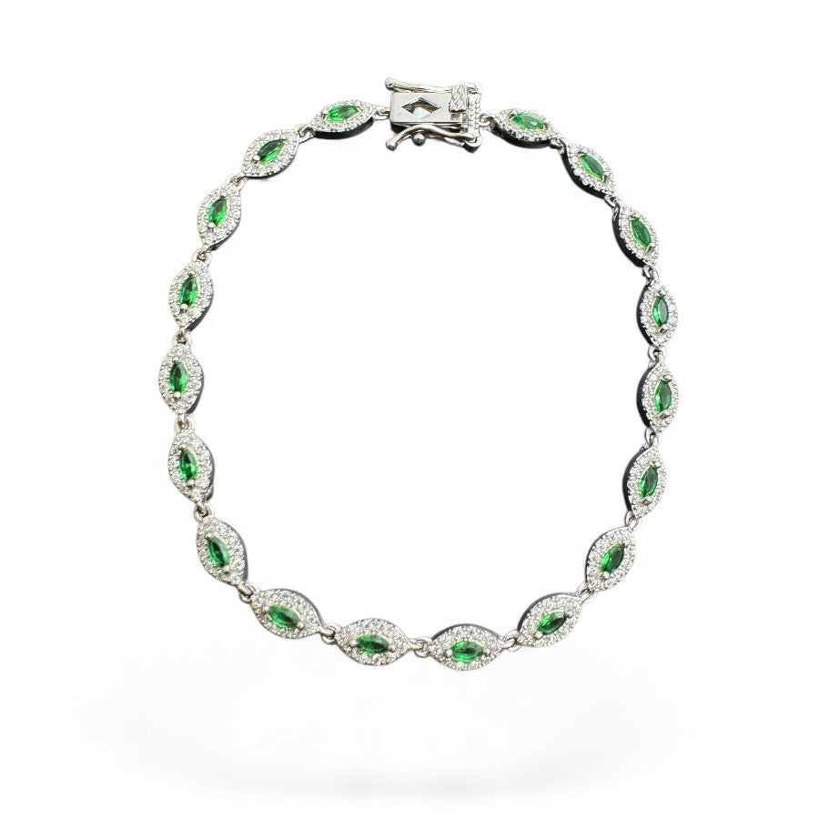 Sterling Silver Bracelet CZ Stone 7.5" BRCZ118