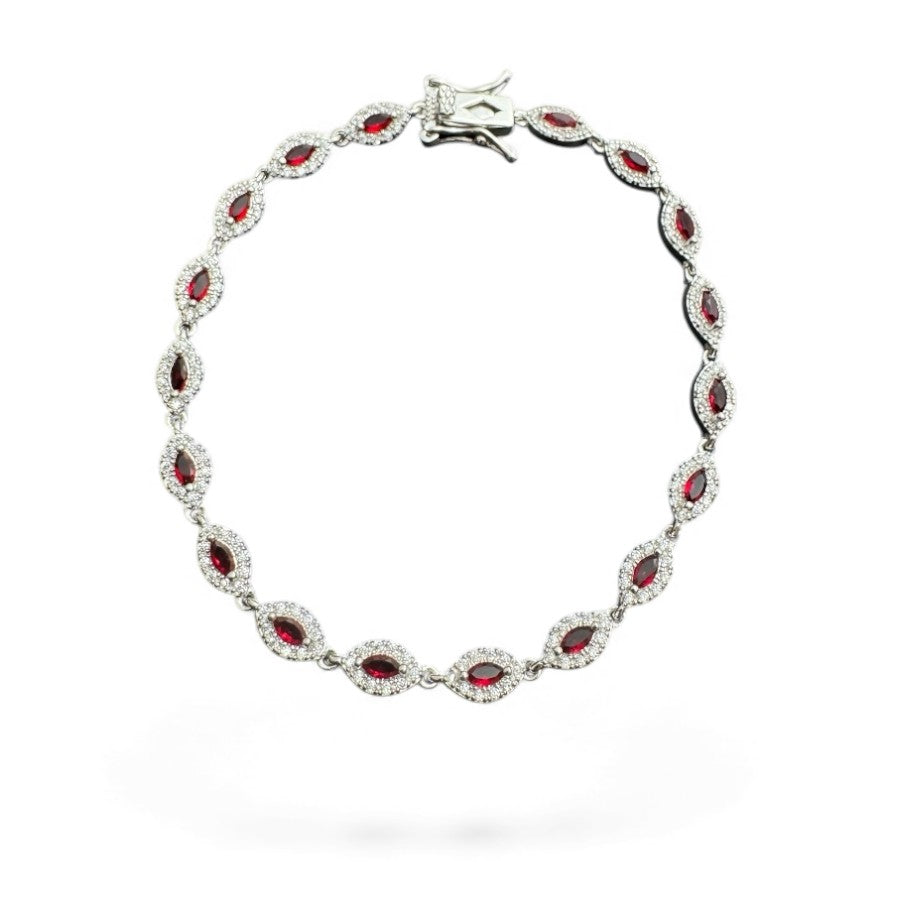 Sterling Silver Bracelet CZ Stone 7.5" BRCZ118