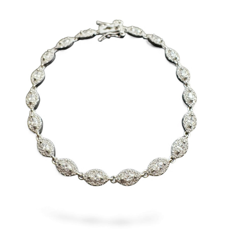 Sterling Silver Bracelet CZ Stone 7.5" BRCZ118