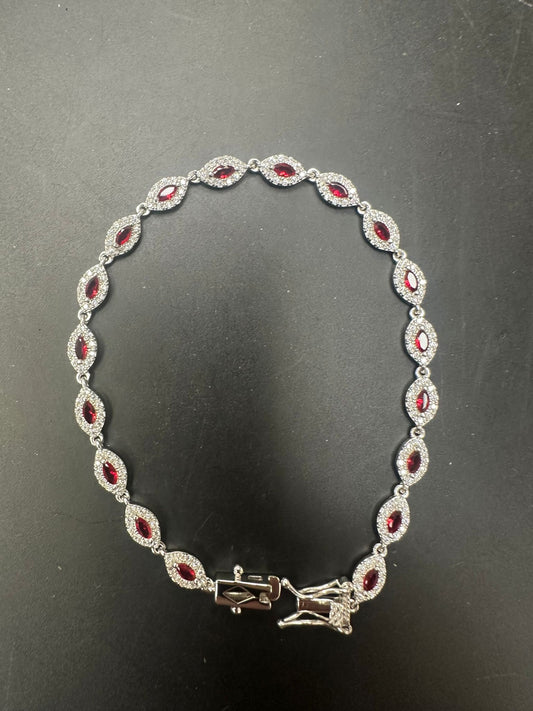 Sterling Silver Bracelet CZ Stone 7.5" BRCZ118