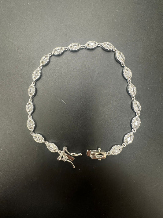 Sterling Silver Bracelet CZ Stone 7.5" BRCZ118