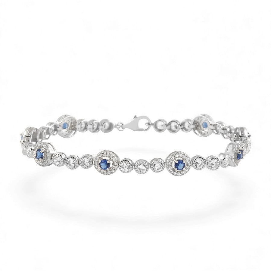 Sterling Silver Bracelet CZ Stone 7.5" BRCZ119
