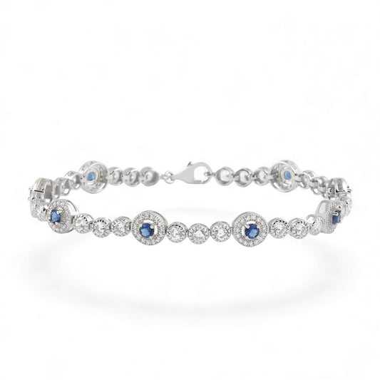 Sterling Silver Bracelet CZ Stone 7.5" BRCZ119