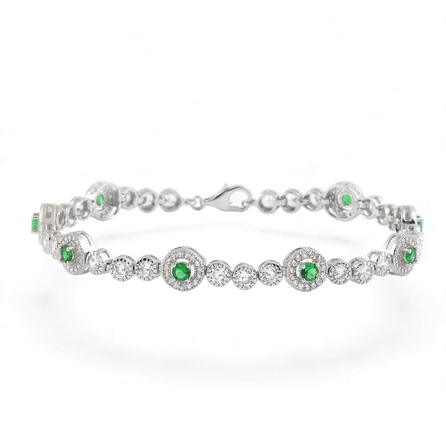 Sterling Silver Bracelet CZ Stone 7.5" BRCZ119