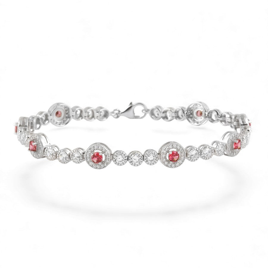 Sterling Silver Bracelet CZ Stone 7.5" BRCZ119