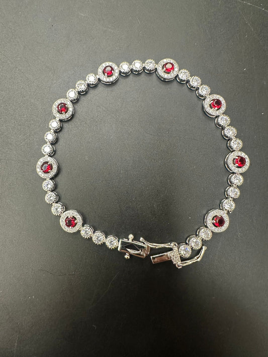Sterling Silver Bracelet CZ Stone 7.5" BRCZ119