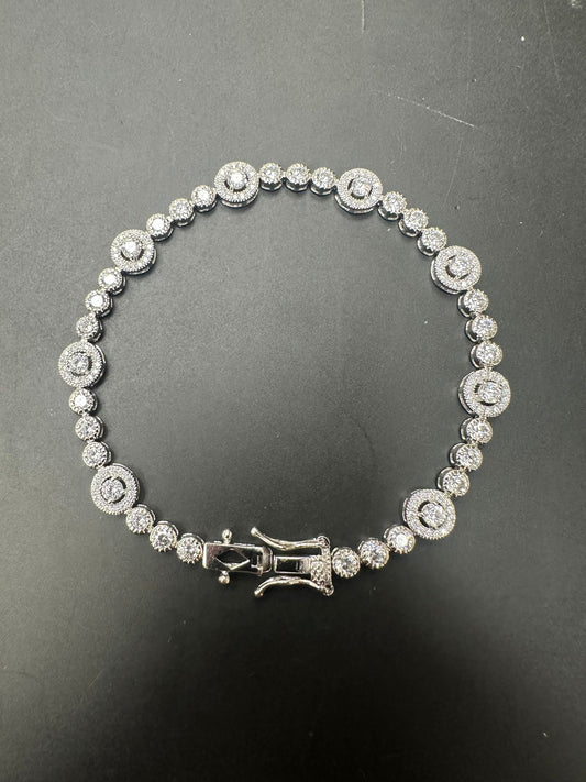 Sterling Silver Bracelet CZ Stone 7.5" BRCZ119