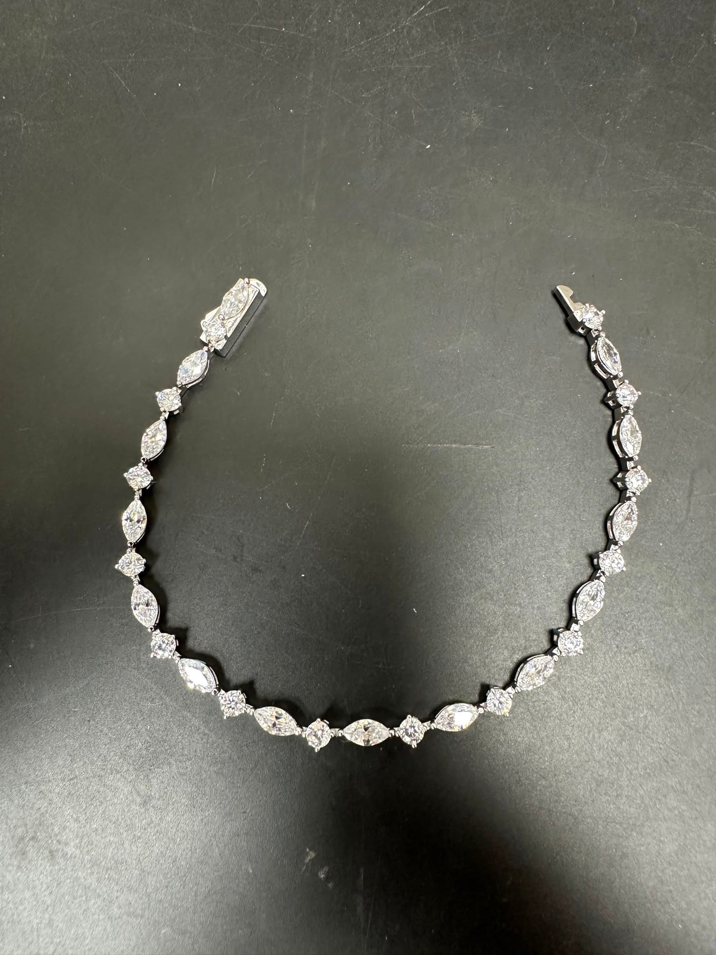 Sterling Silver Cz Bracelet BRCZ1746 featuring round and marquise-cut CZ stones.