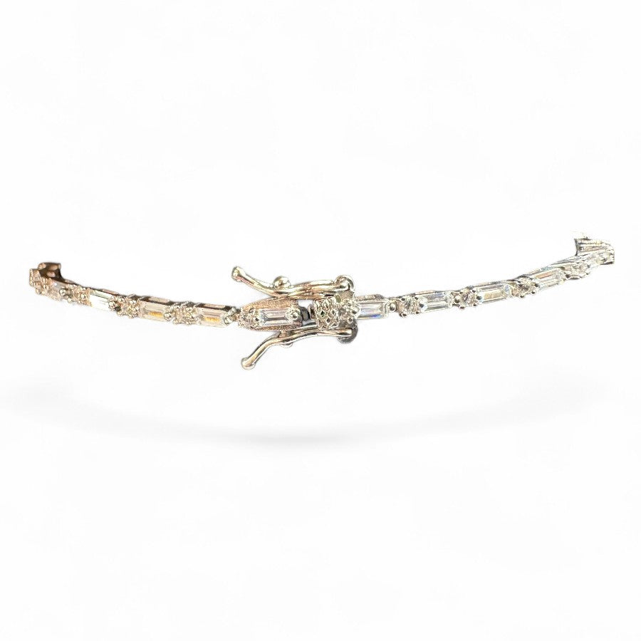 Sterling Silver 7" Bracelet CZ Stone BRCZ600
