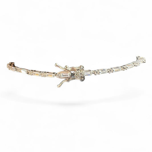 Sterling Silver 7" Bracelet CZ Stone BRCZ600
