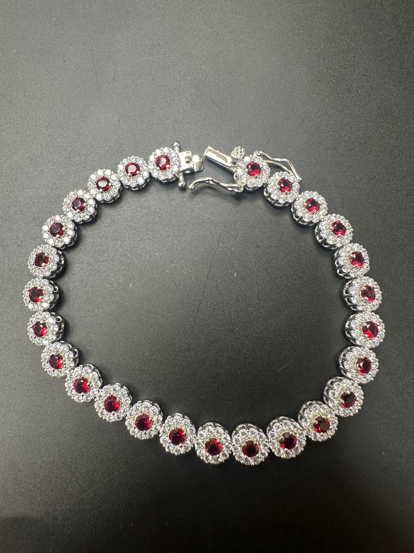 Sterling Silver Bracelet CZ Stone 7.5" BRCZ641