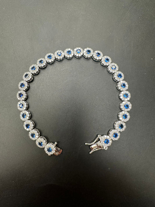 Sterling Silver Bracelet CZ Stone 7.5" BRCZ641