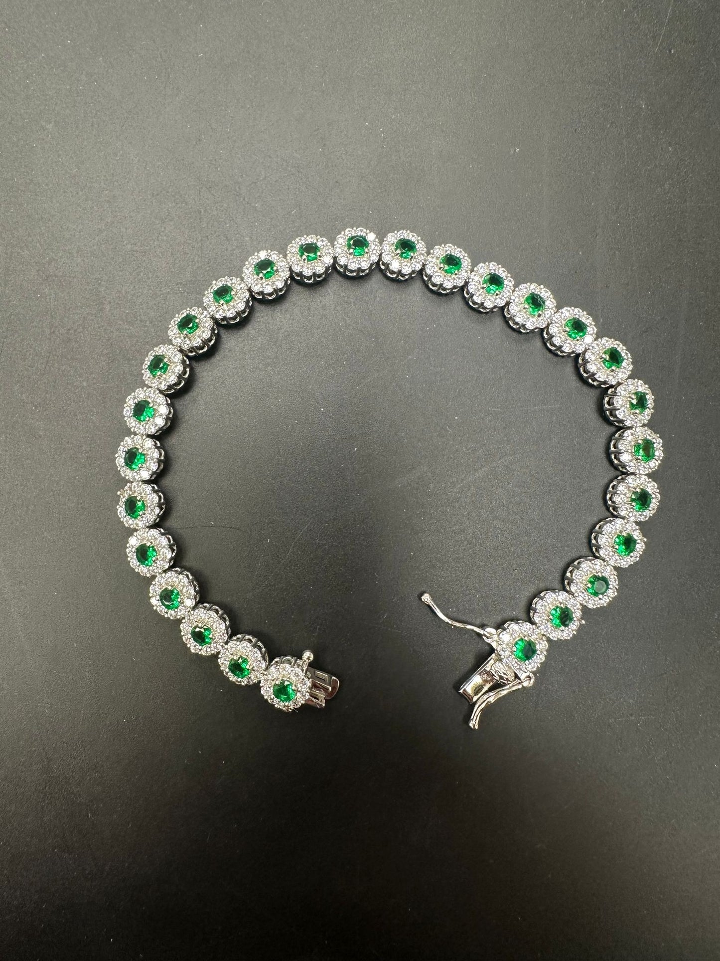 Sterling Silver Bracelet CZ Stone 7.5" BRCZ641