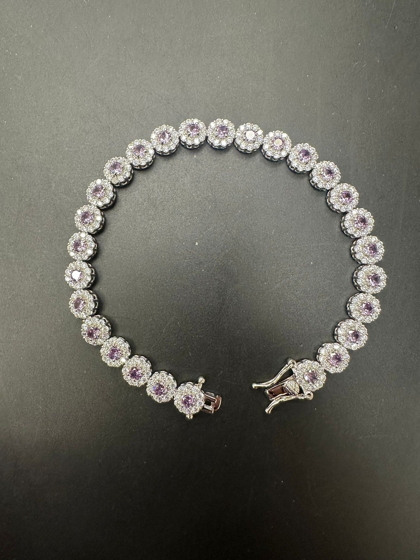 Sterling Silver Bracelet CZ Stone 7.5" BRCZ641