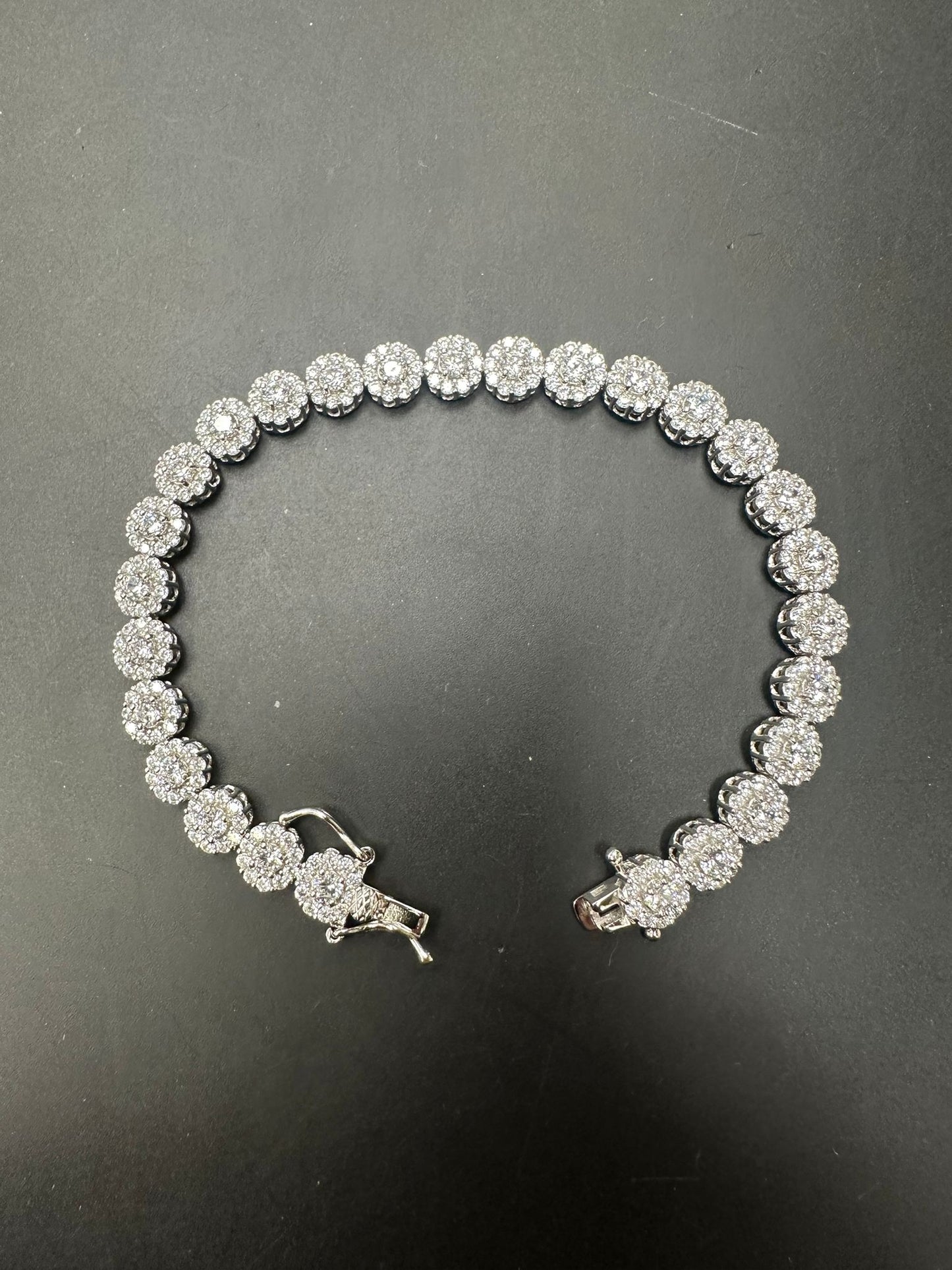 Sterling Silver Bracelet CZ Stone 7.5" BRCZ641