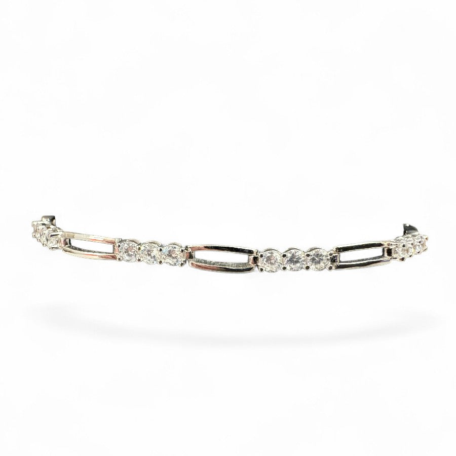 Sterling Silver 7.5" Bracelet CZ Stone BRCZCL499