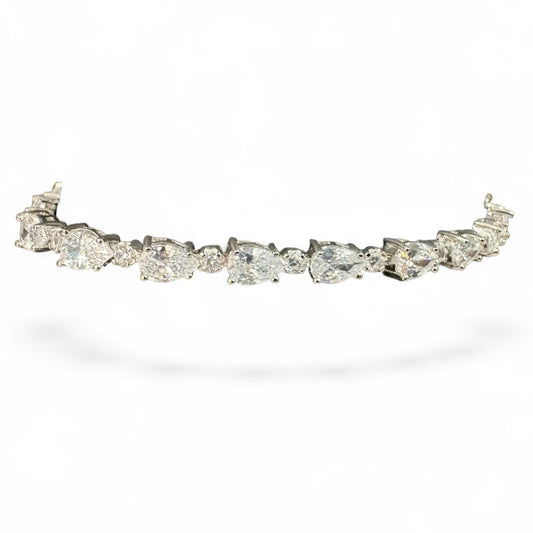 Sterling Silver 7.5" Bracelet Pear Shape CZ Stone BRCZCL501