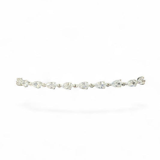 Sterling Silver 7.5" Bracelet Pear Shape CZ Stone BRCZCL501