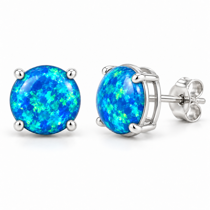 Sterling Silver Opal Stud Earring ECZ40074