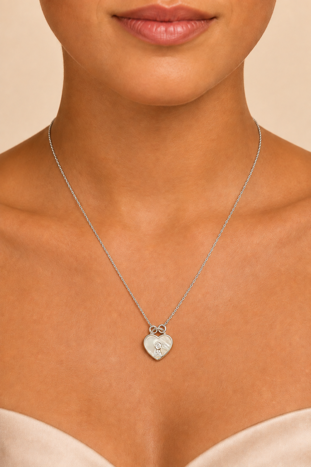 Sterling Silver Necklace CZ Stone