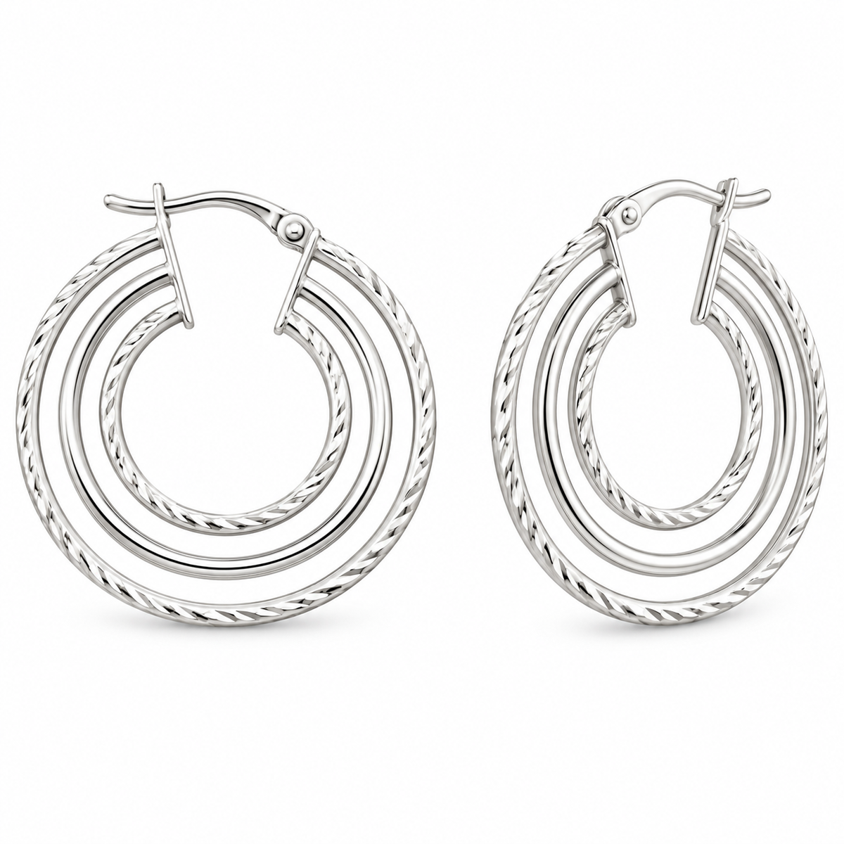 Sterling Silver Round Hoop Earring