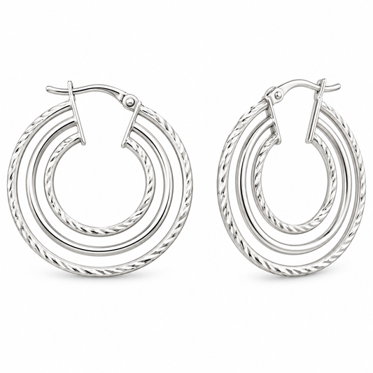 Sterling Silver Round Hoop Earring EP10247