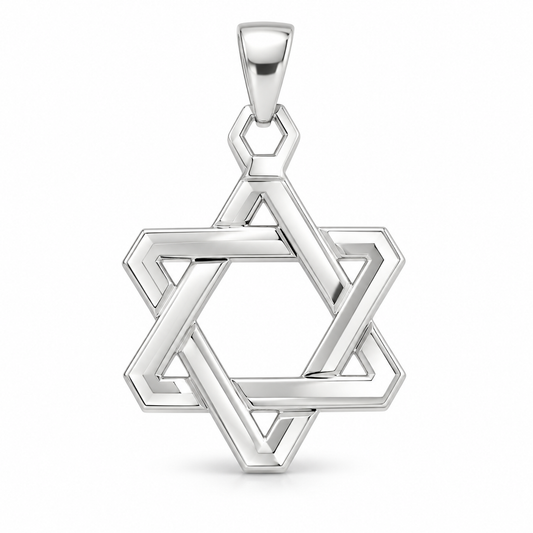 Sterling Silver Plain Star of David Pendant