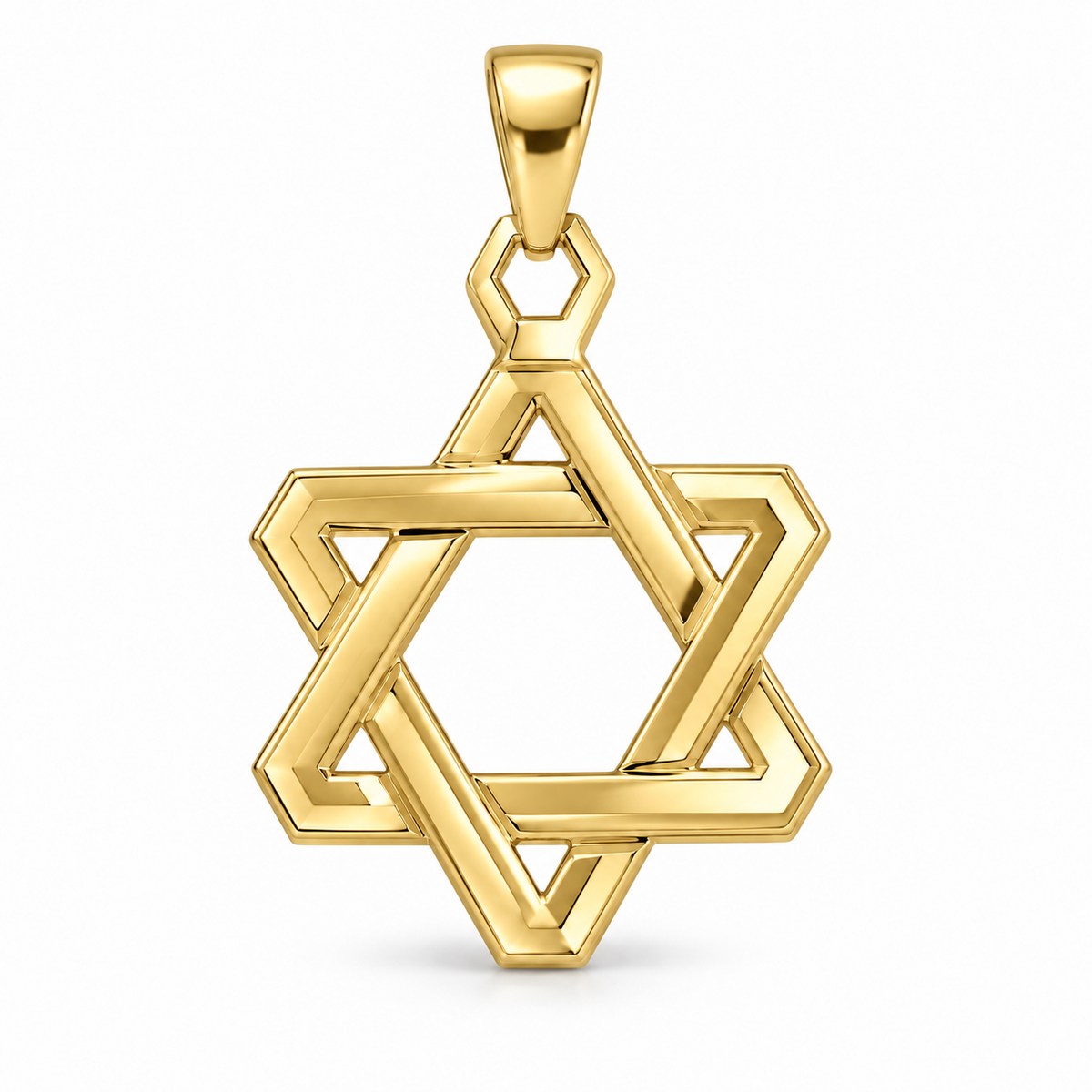 Sterling Silver Plain Star of David Pendant – Gold Plated