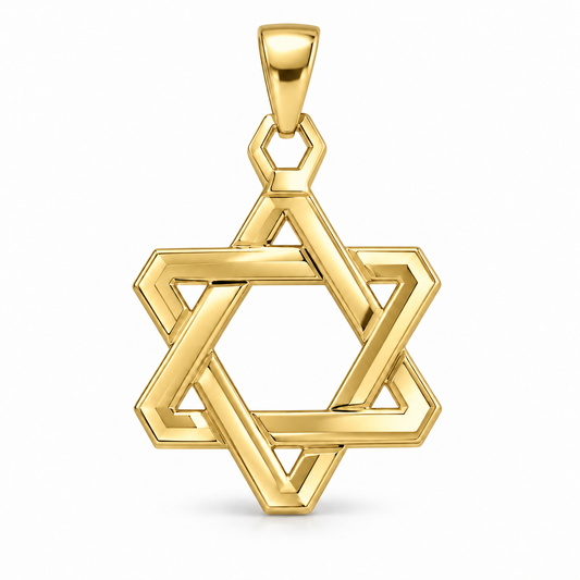 Sterling Silver Plain Star of David Pendant – Gold Plated