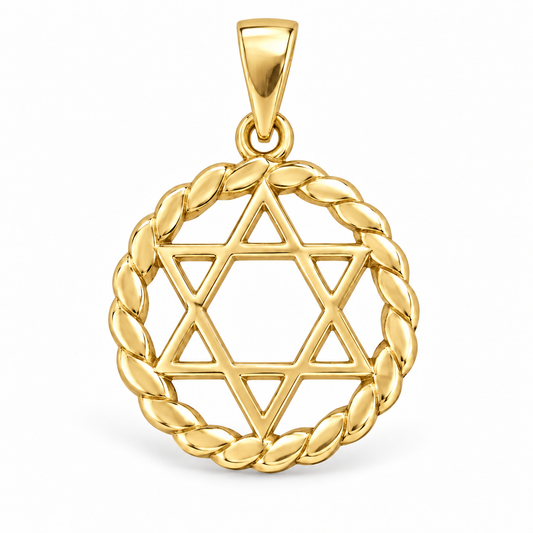 Sterling Silver Plain Star of David Pendant – Gold Plated