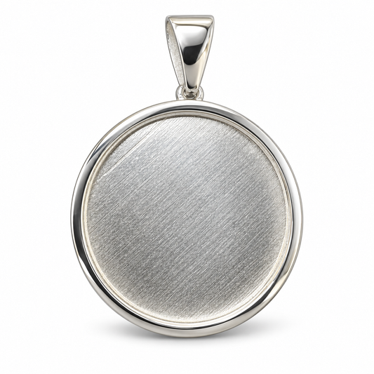 Sterling Silver Plain Memory Pendant – Small