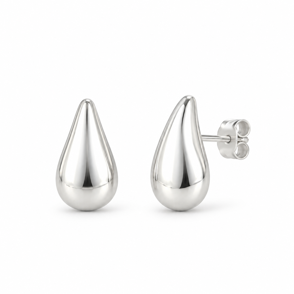 Sterling Silver Plain Teardrop Earring