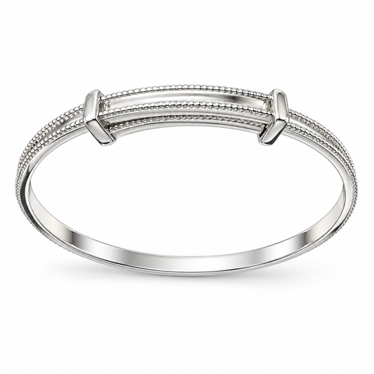 Sterling Silver Children`s Milgrain Bangle BPL10125