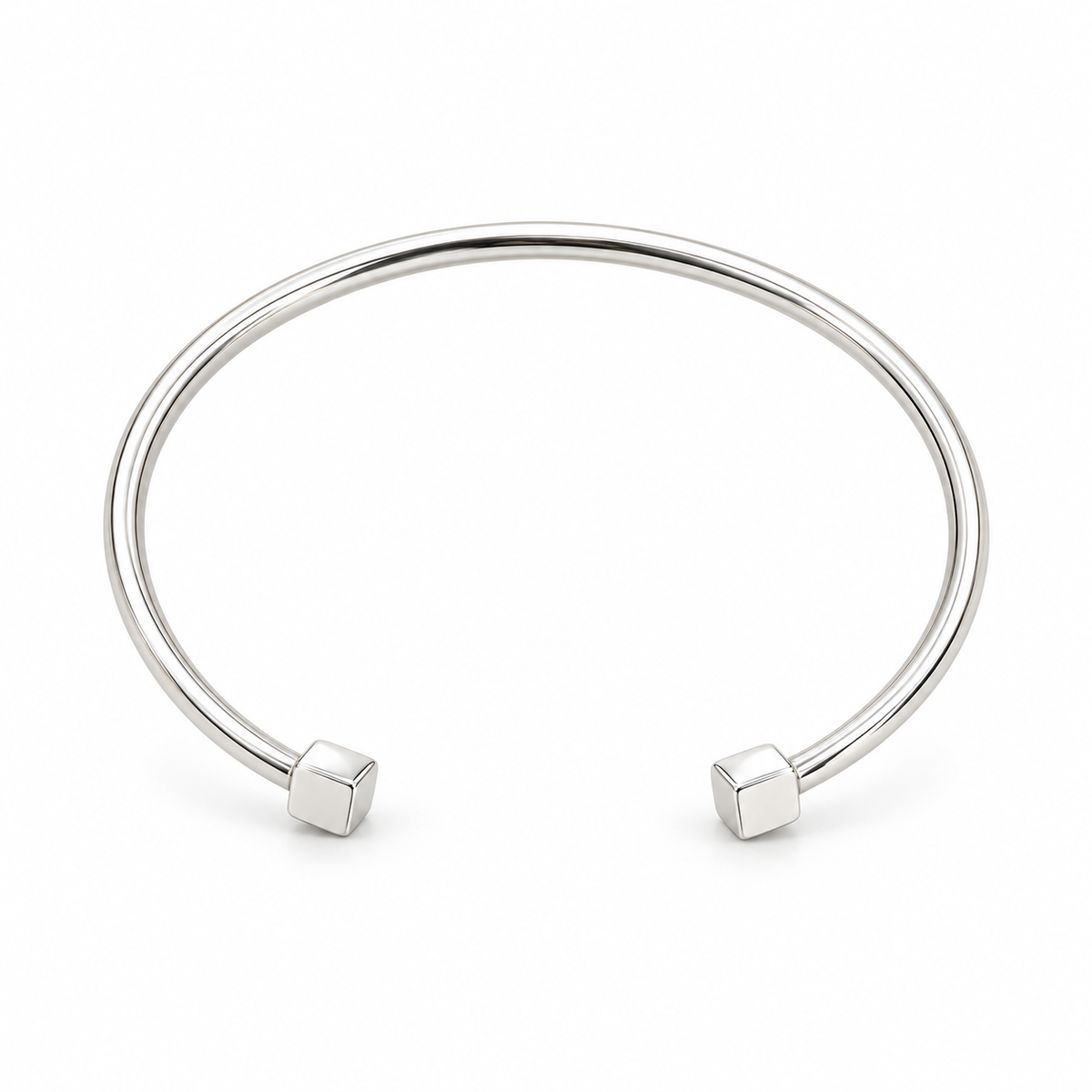 Sterling Silver Square Top Oval Torque Bangle