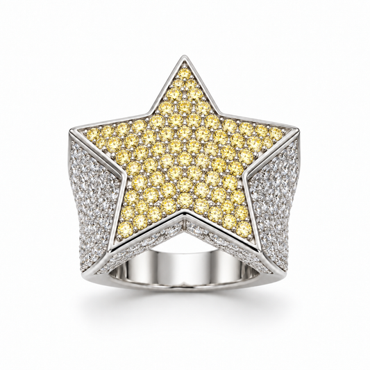 Sterling Silver Star Ring CZ Stone RCZ3371