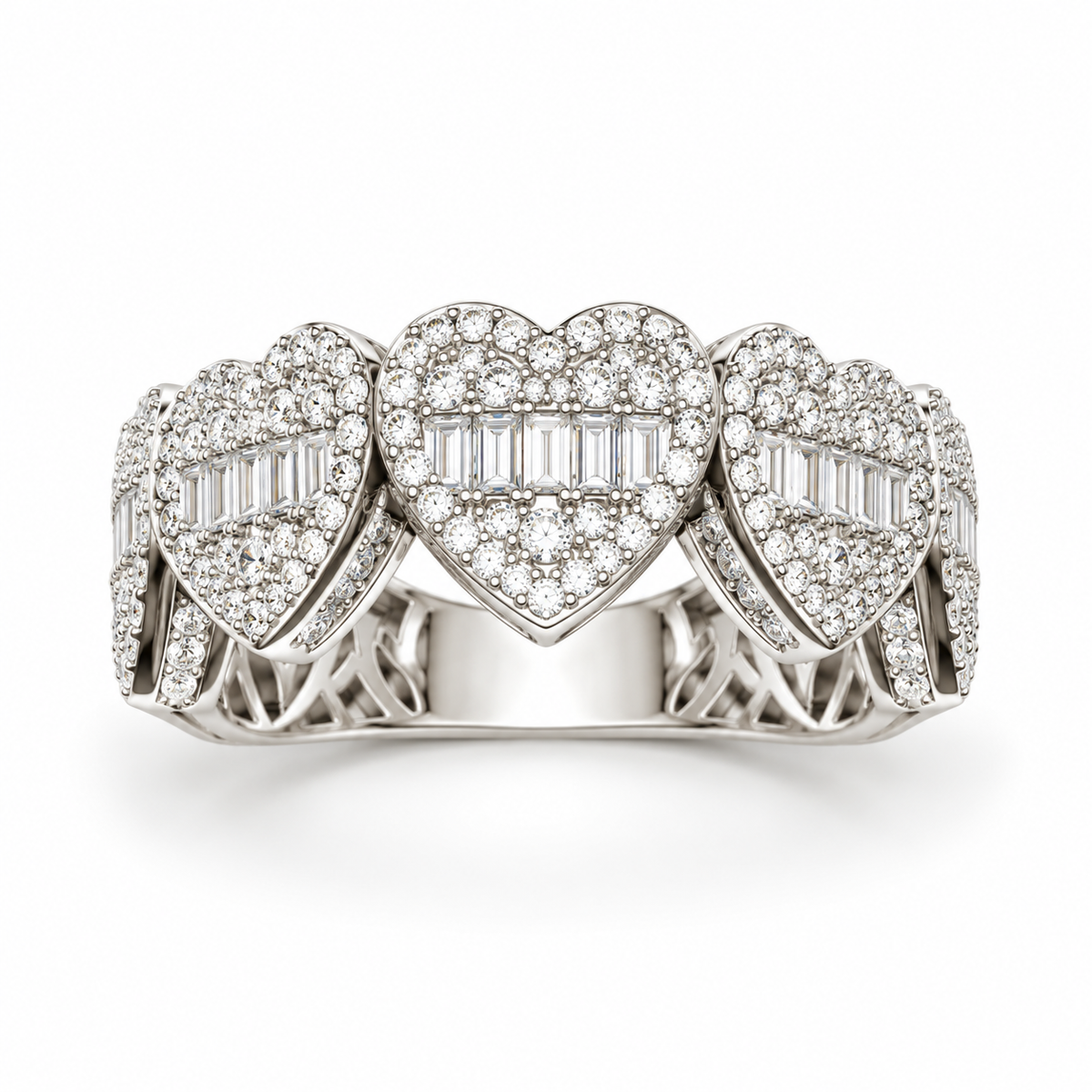 Sterling Silver Heart Shape Ring CZ Stone