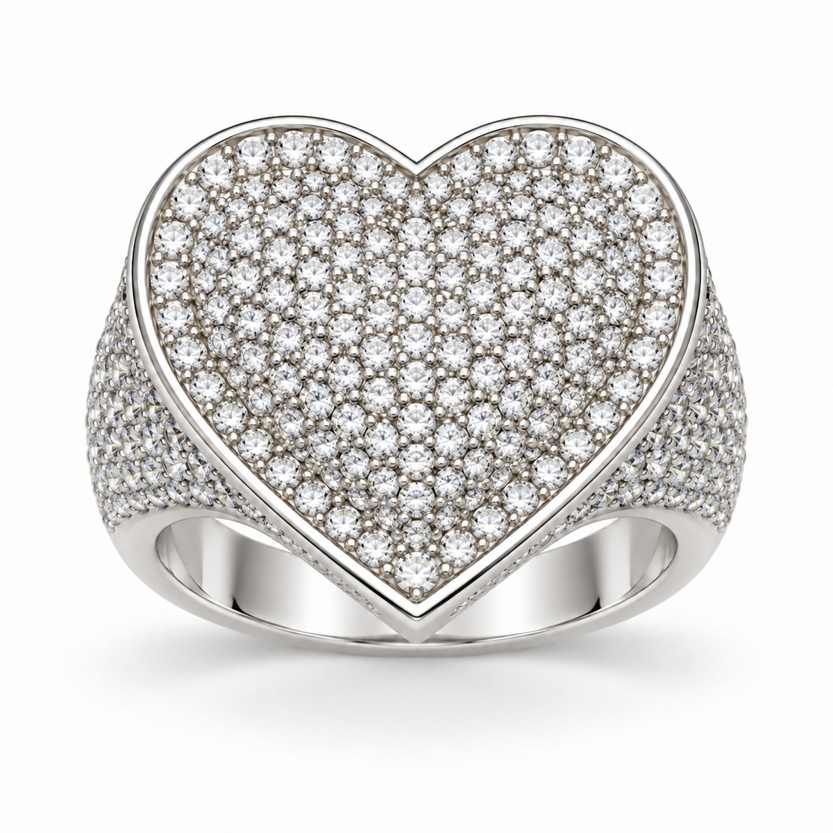Sterling Silver Heart Shape Ring CZ Stone