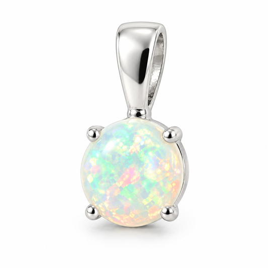 Sterling Silver Opal Pendant – White Opal