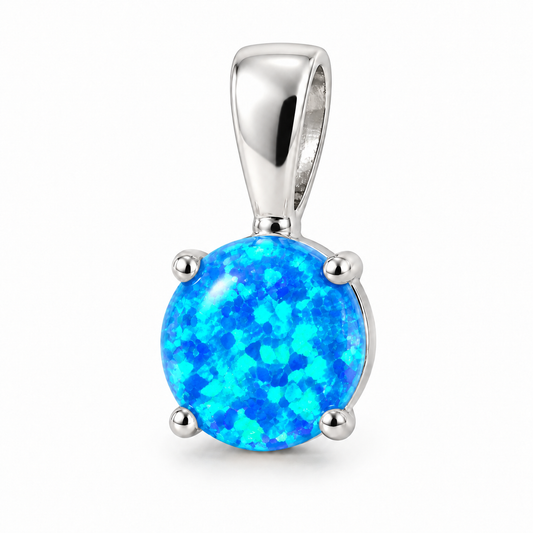Sterling Silver Opal Pendant – Blue Opal