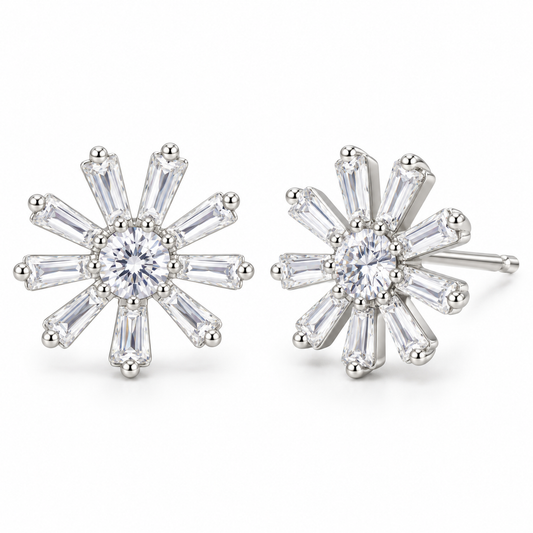 Sterling Silver Stud Earring CZ Stone ECZ10035.3