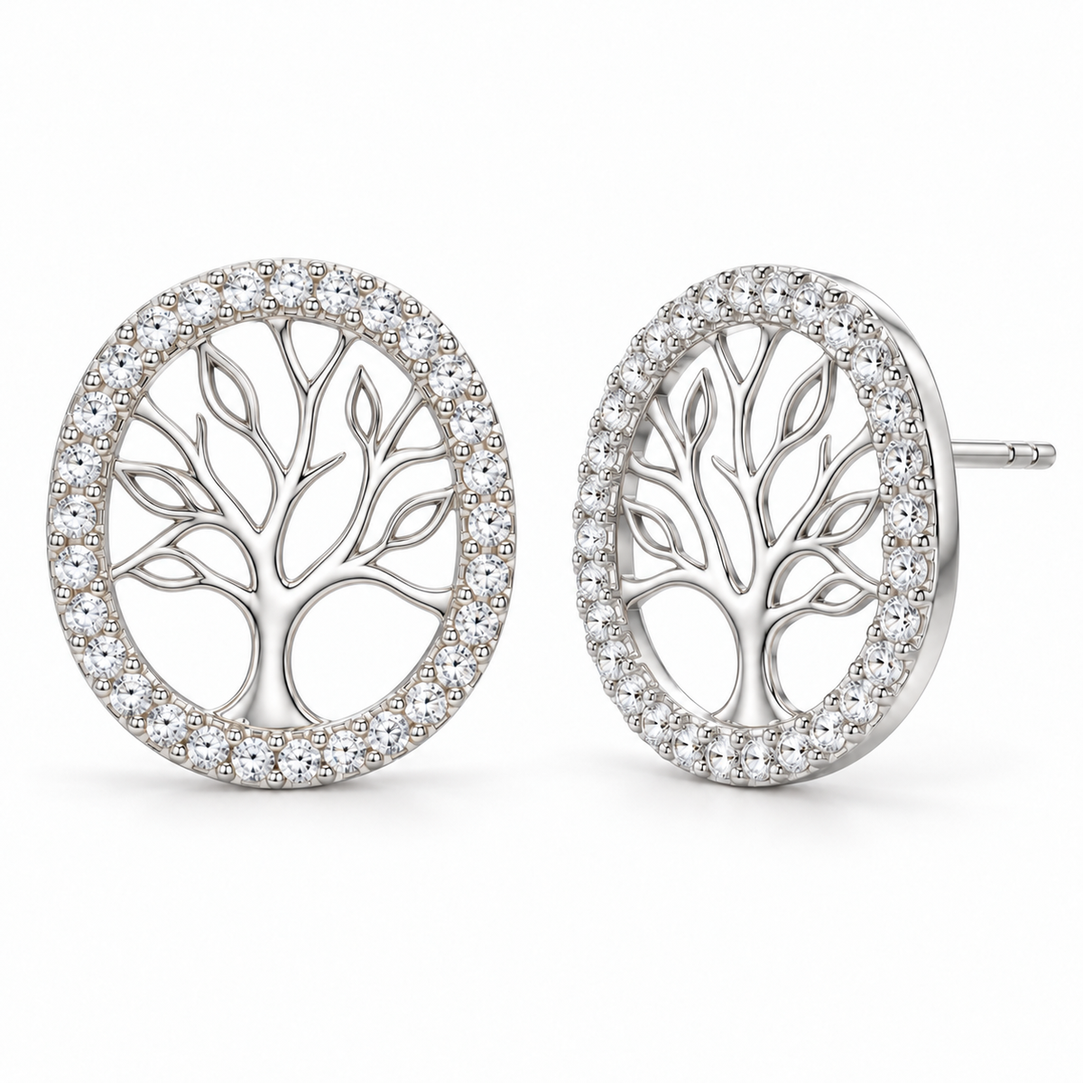 Sterling Silver Stud Earring CZ Stone
