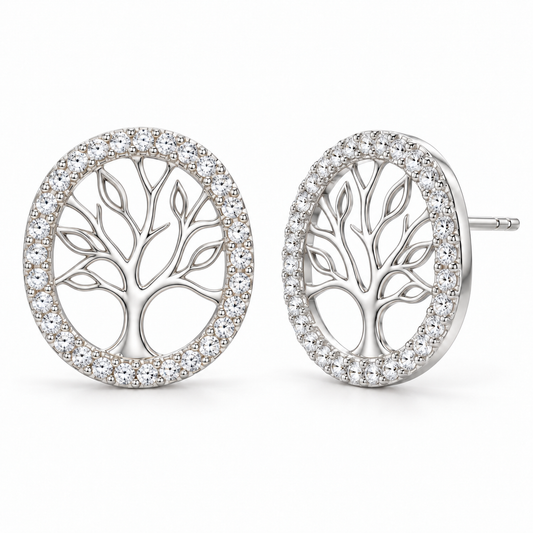 Sterling Silver Stud Earring CZ Stone ECZ33102